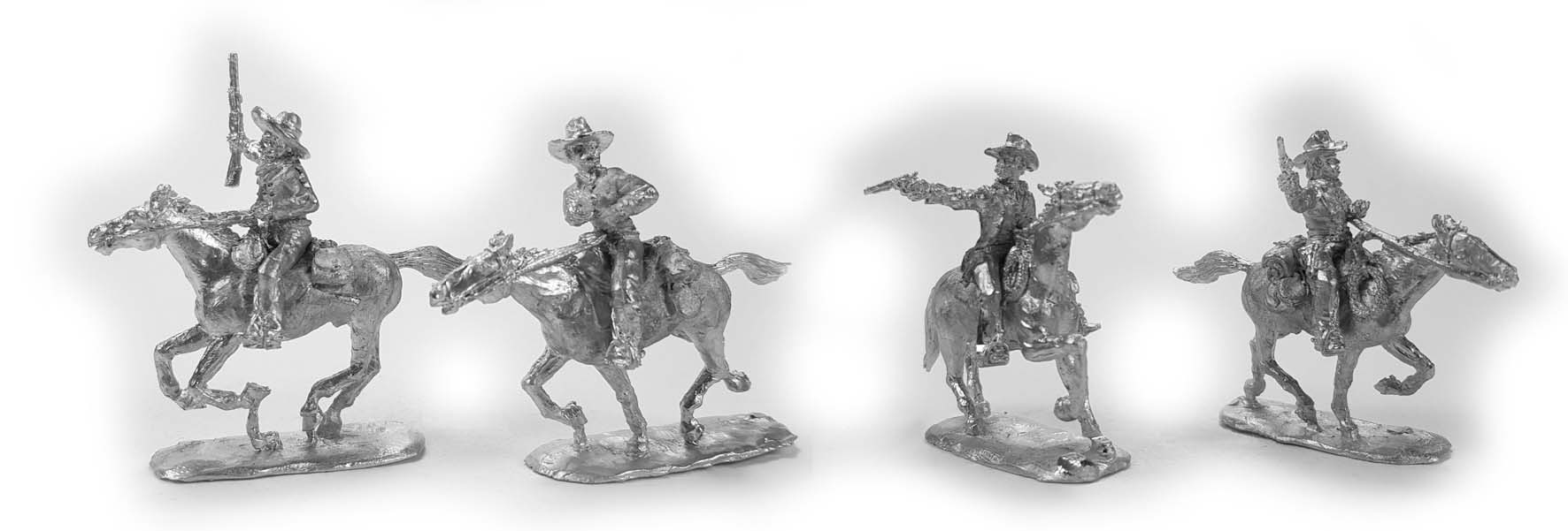 Cowboys on horseback; 28 mm