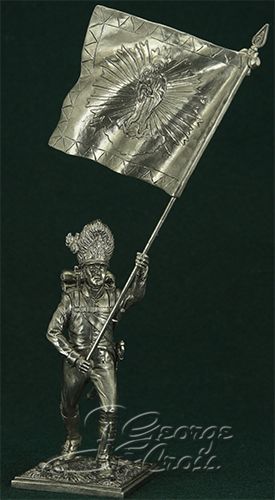 Standard-bearer with the regimental banner of the German line infantry regiments. Austria-Hungary, 1805-14; 54 mm
