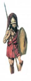Military chief Spartan hoplites. 418 BC